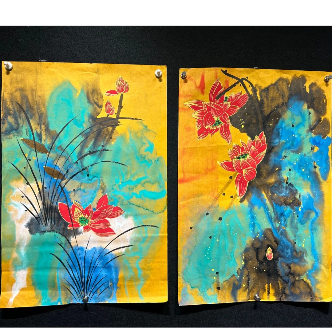 【清风，和美一对】张静老师书画作品-横版 画芯：70*45