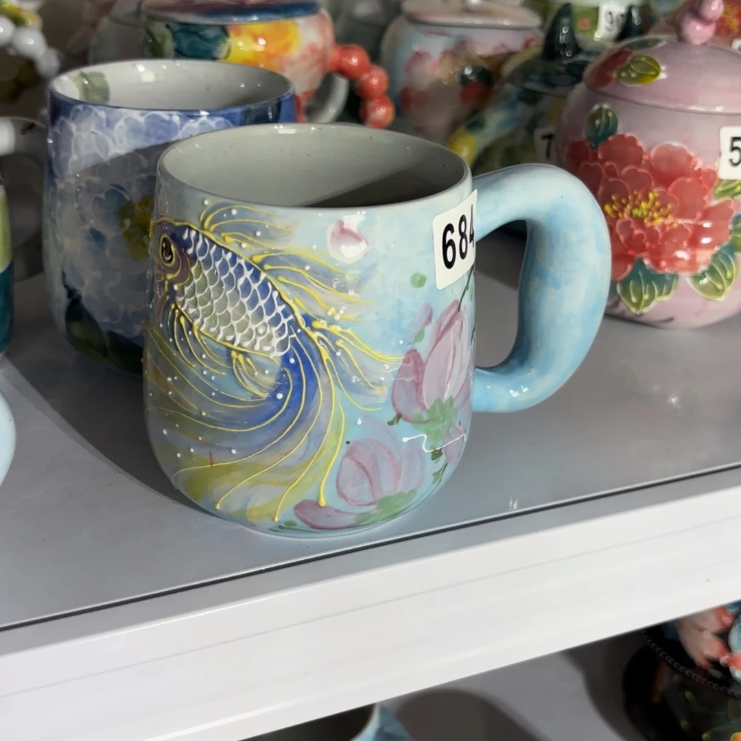 瓷片景德镇手绘高温釉下彩陶瓷茶具