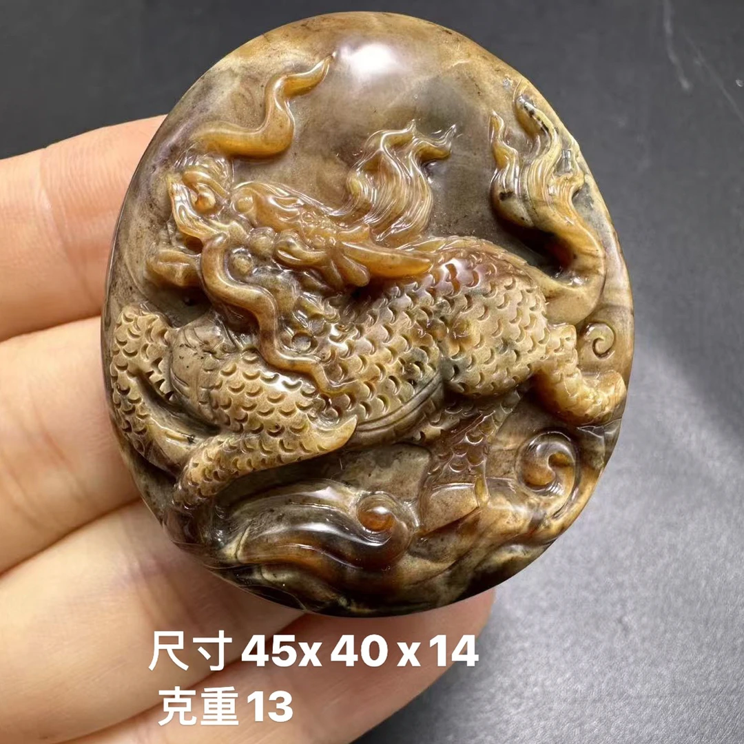 缅甸天然琥珀雕刻根蜡溶洞麒麟吊坠挂件