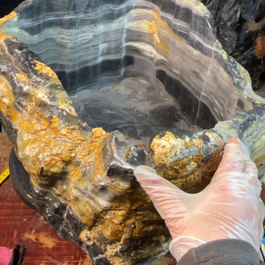 石头灵璧石花盆 天然外形