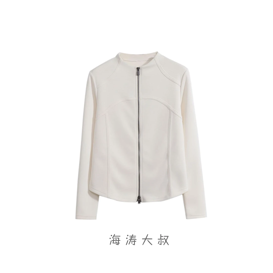 【海涛大叔】 「天花板系列」铜氨拼接立领空调拉链开衫 MZ723