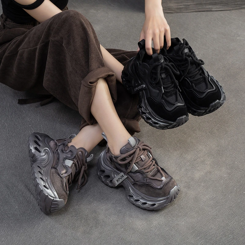 【3108-16J】25秋冬新款松糕跟舒适小个子增高复古做旧通勤百搭单鞋