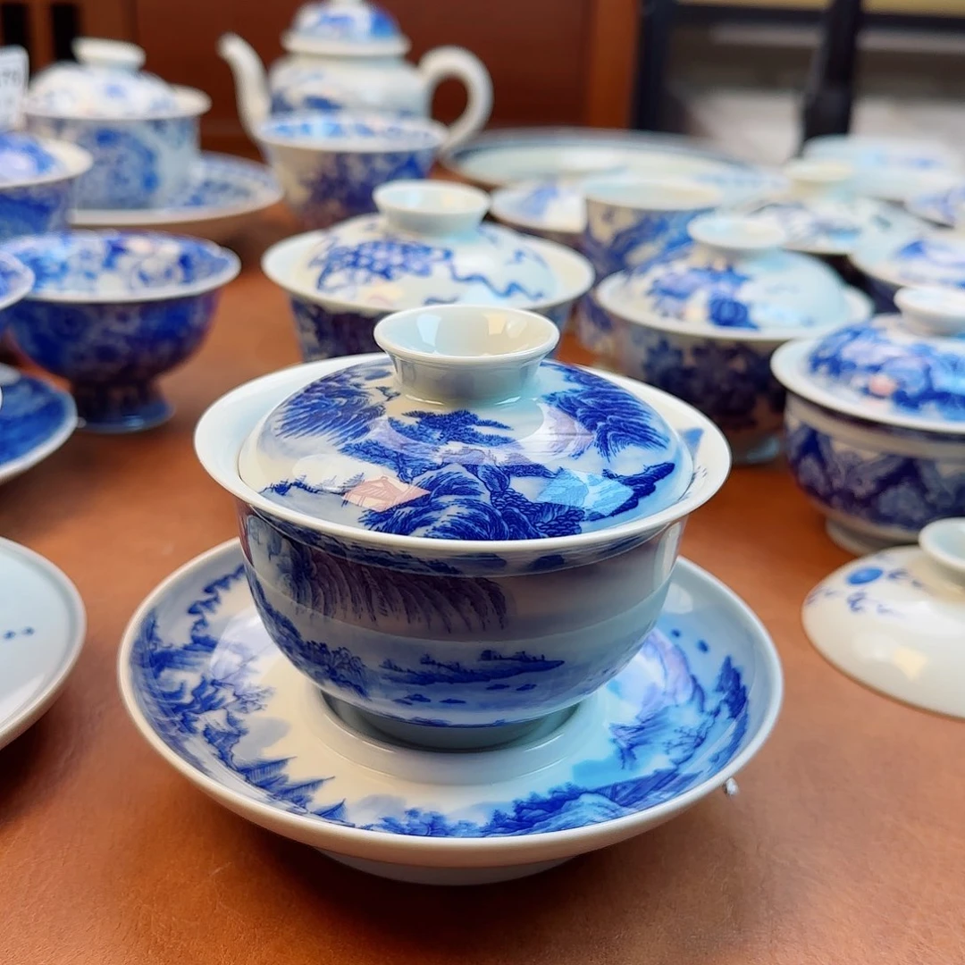 景德镇陶瓷手绘盖碗