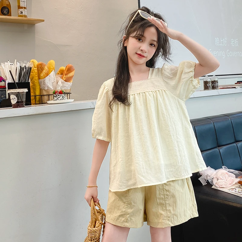 女童t恤短袖夏季套装大童上衣儿童衣服夏装2025新款女孩夏天好看