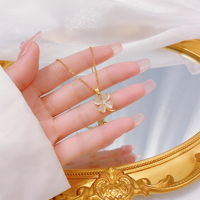 阿吉豆S999纯银四叶草项炼女轻奢小众2025新款爆款情人节生日礼物