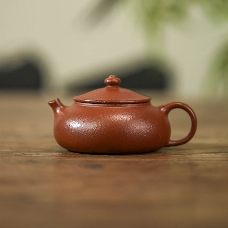 【寒江】 原矿高温老降坡 135cc 手工制作 内推孔  宜兴紫砂壶