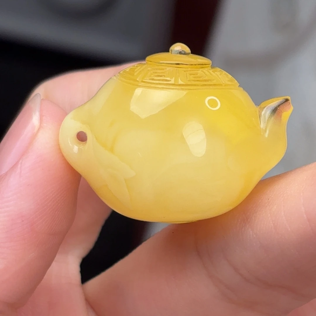 裸石蜜蜡未镶嵌茶壶