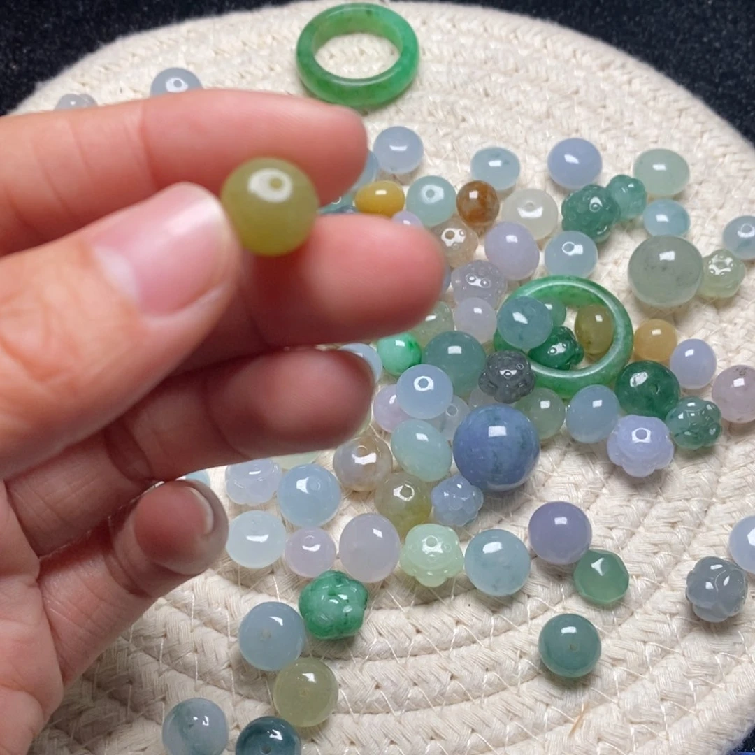 翡翠散珠天然翡翠A货散珠10.3×8.1