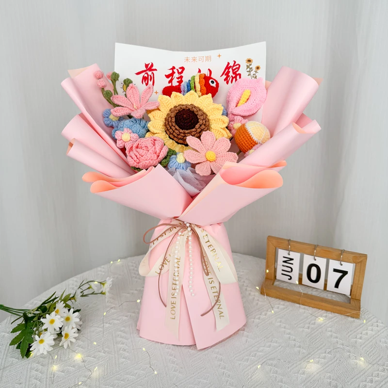 毛线锦鲤向日葵大花束送学生18岁成人礼中高考毕业季礼品老师