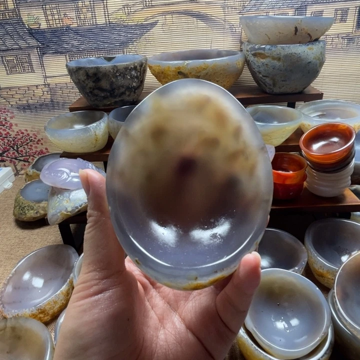 L***V天然玛瑙原石碗原色