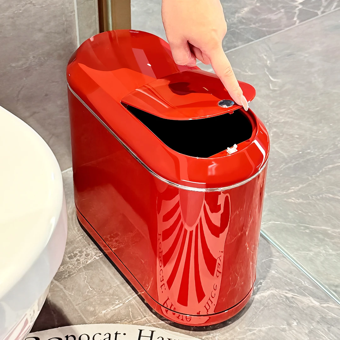 卫生间垃圾桶家用客厅高颜值纸篓厕所可移动大容量夹缝带盖专用桶