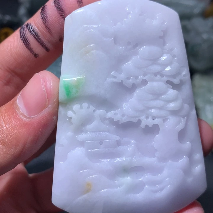 翡翠未镶嵌颈饰保真天然a货翡翠