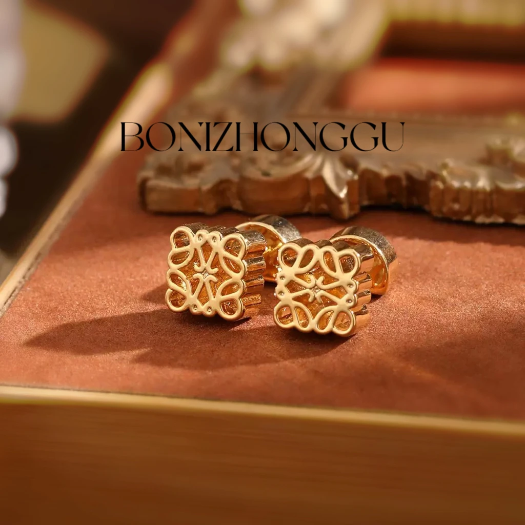 铜合金耳饰 A581《半岛玫瑰》法⭐️耳钉金色气质百搭时尚轻奢小众