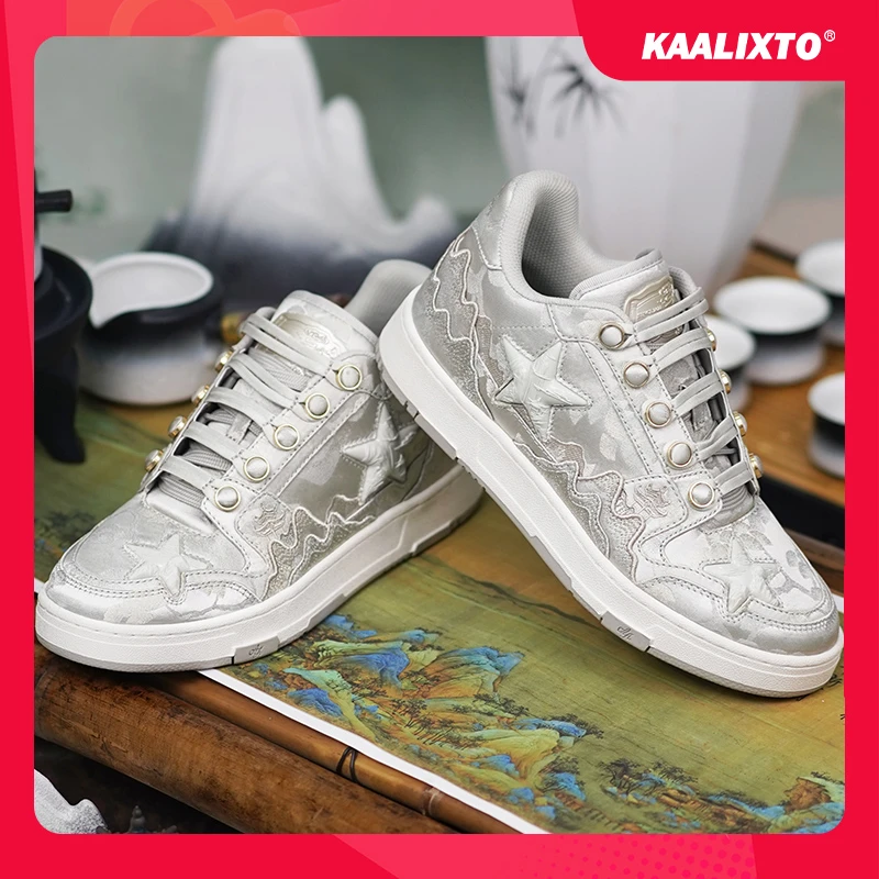 Kaalixto&千里江山图星星鞋板鞋低帮国潮百搭经典情侣时尚潮流