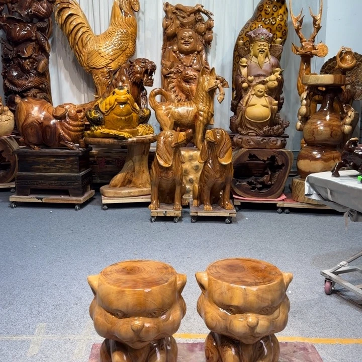 香樟木凡*香樟木实木猫凳一对