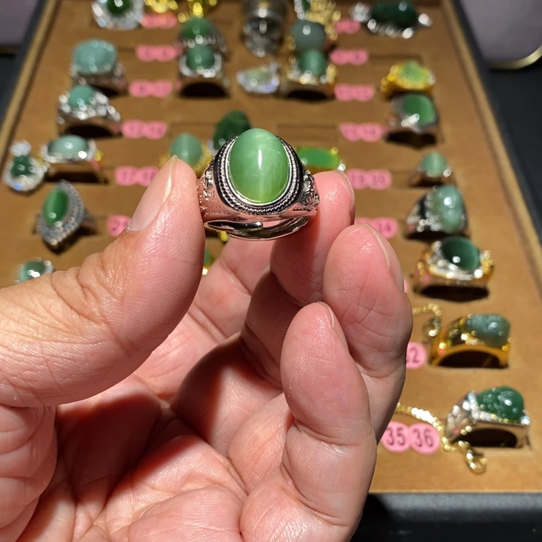 和田玉（碧玉）未镶嵌戒指