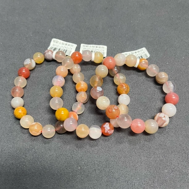 原矿无优化天然蒲缥南红多宝单圈10mm左右多样性发一件颜色随机发