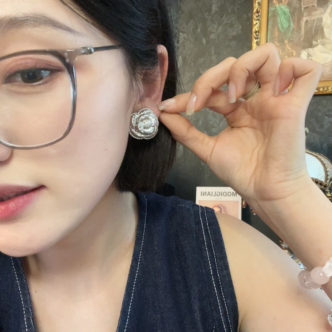 琉璃黄铜925银耳钉