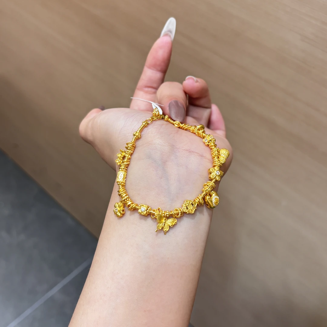 【菠萝珠宝】足金999 太阳花手链 金重：32.68克