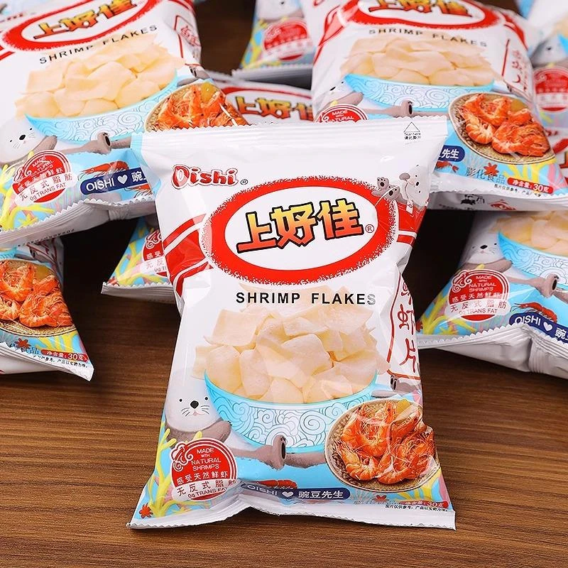 上好佳鲜虾片30g膨化食品休闲小吃情人节出游聚会追剧怀旧零食