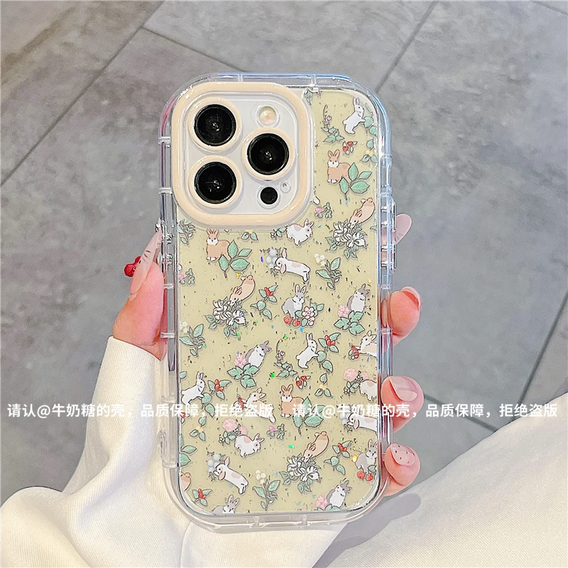 闪粉奶油壳适用苹果16/iPhone/华为手机壳防摔15promax防摔14/13