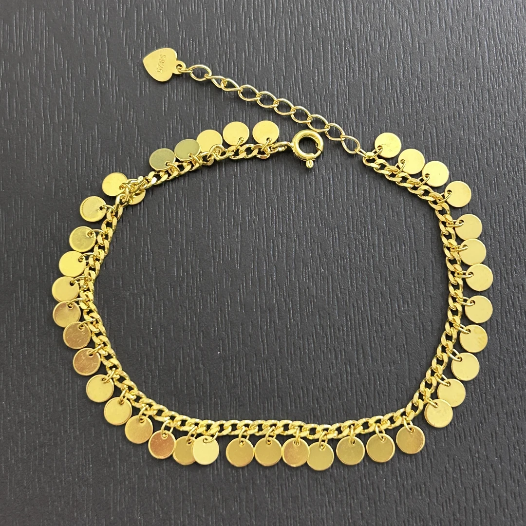 925银手链 【店长专享】925银圆片流苏手链YS517