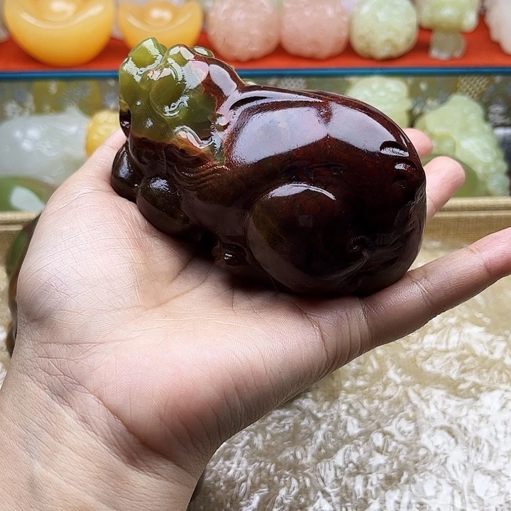 存***福石材貔貅手把摆件
