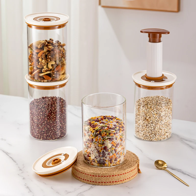 抽真空冷藏密封罐储物冰箱收纳保鲜高硼硅耐热玻璃负压真空保鲜盒