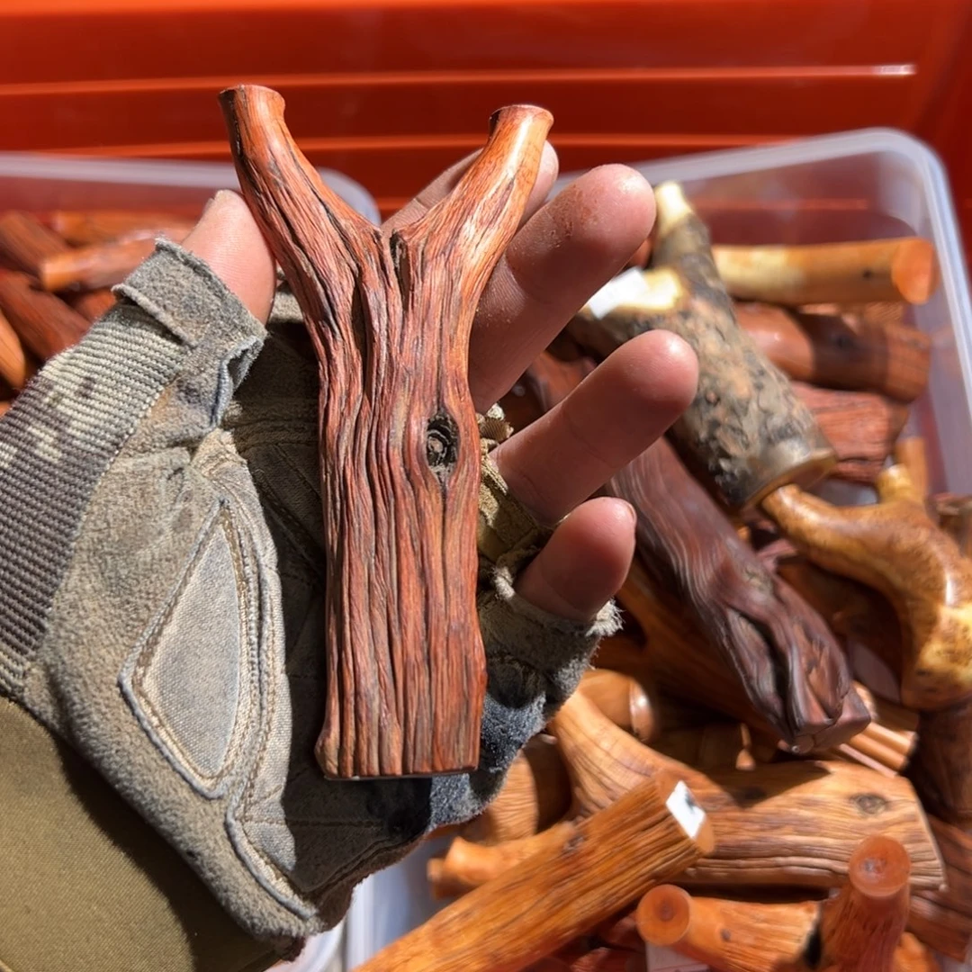 火琉璃树杈木弓手工制作