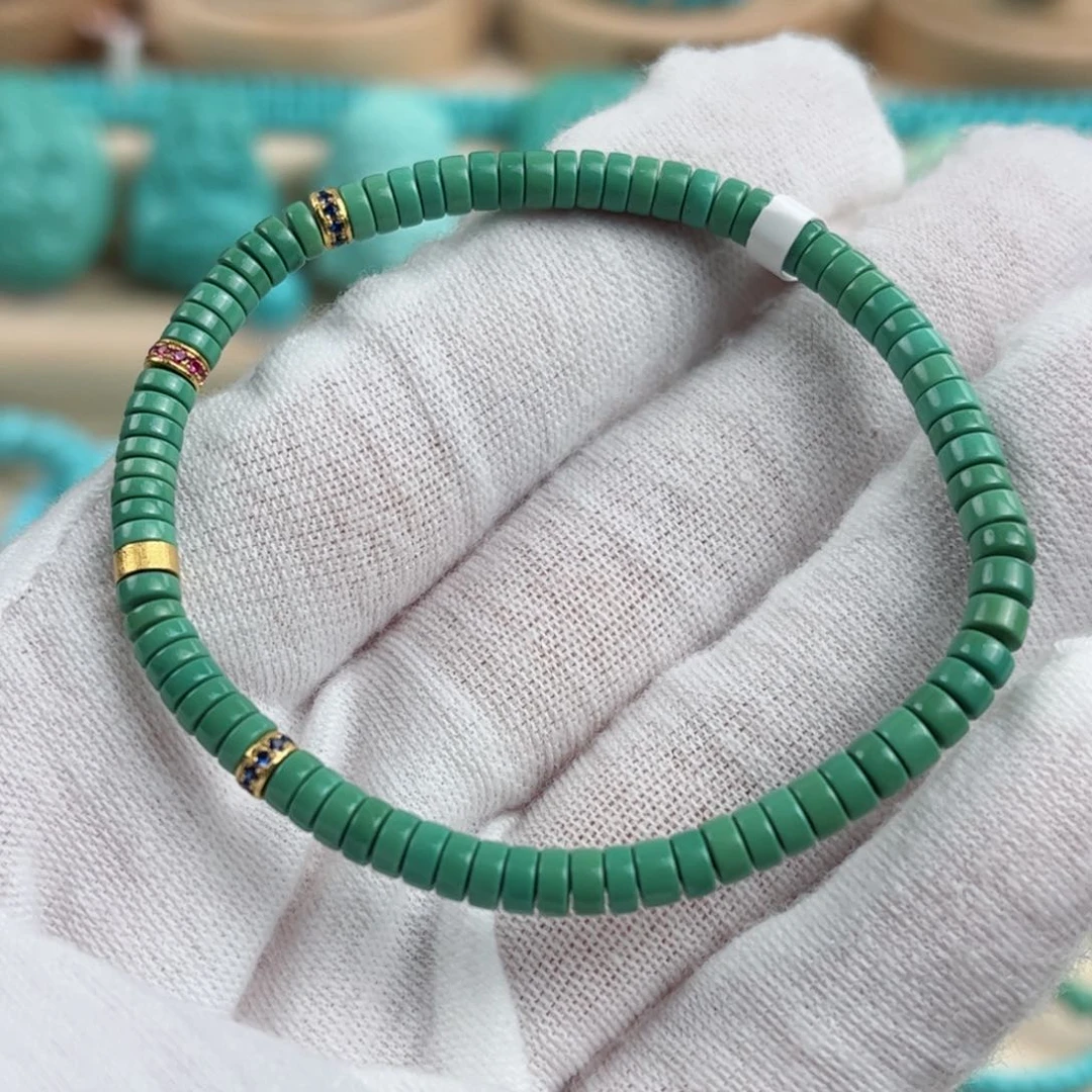 18K金镶嵌绿松石配饰