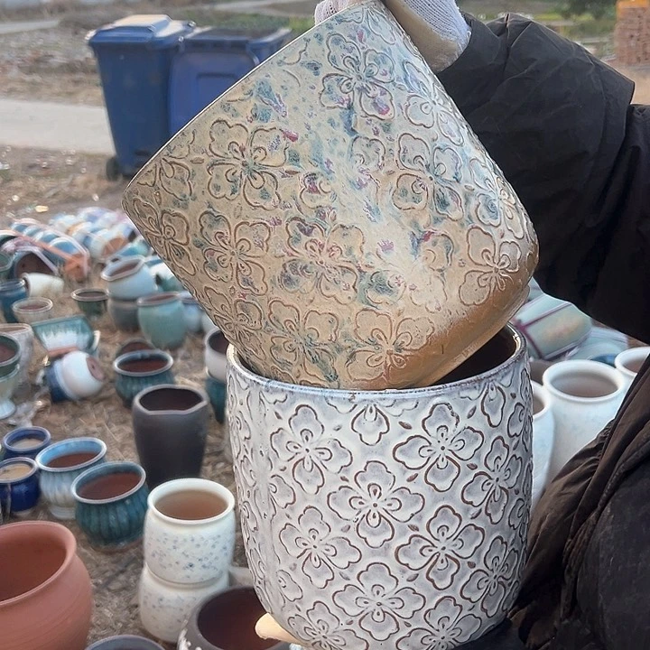 紫砂花盆高度22口21