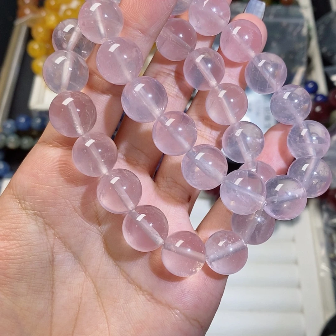 【闪购商品】水晶手链未镶嵌冰透马粉123