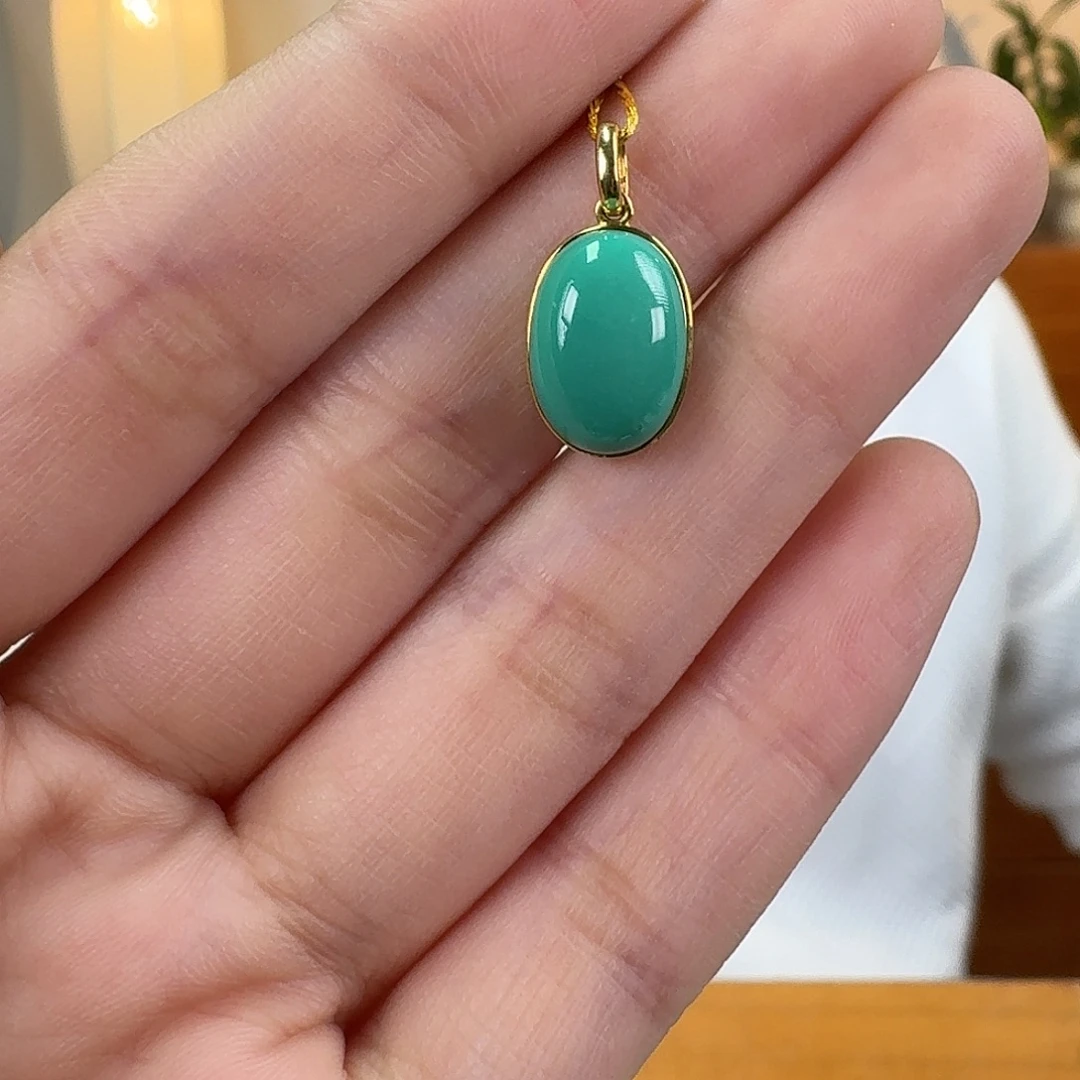 绿松石18K金镶嵌珠宝奇石