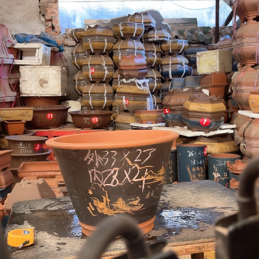 紫砂花盆斗盆一个