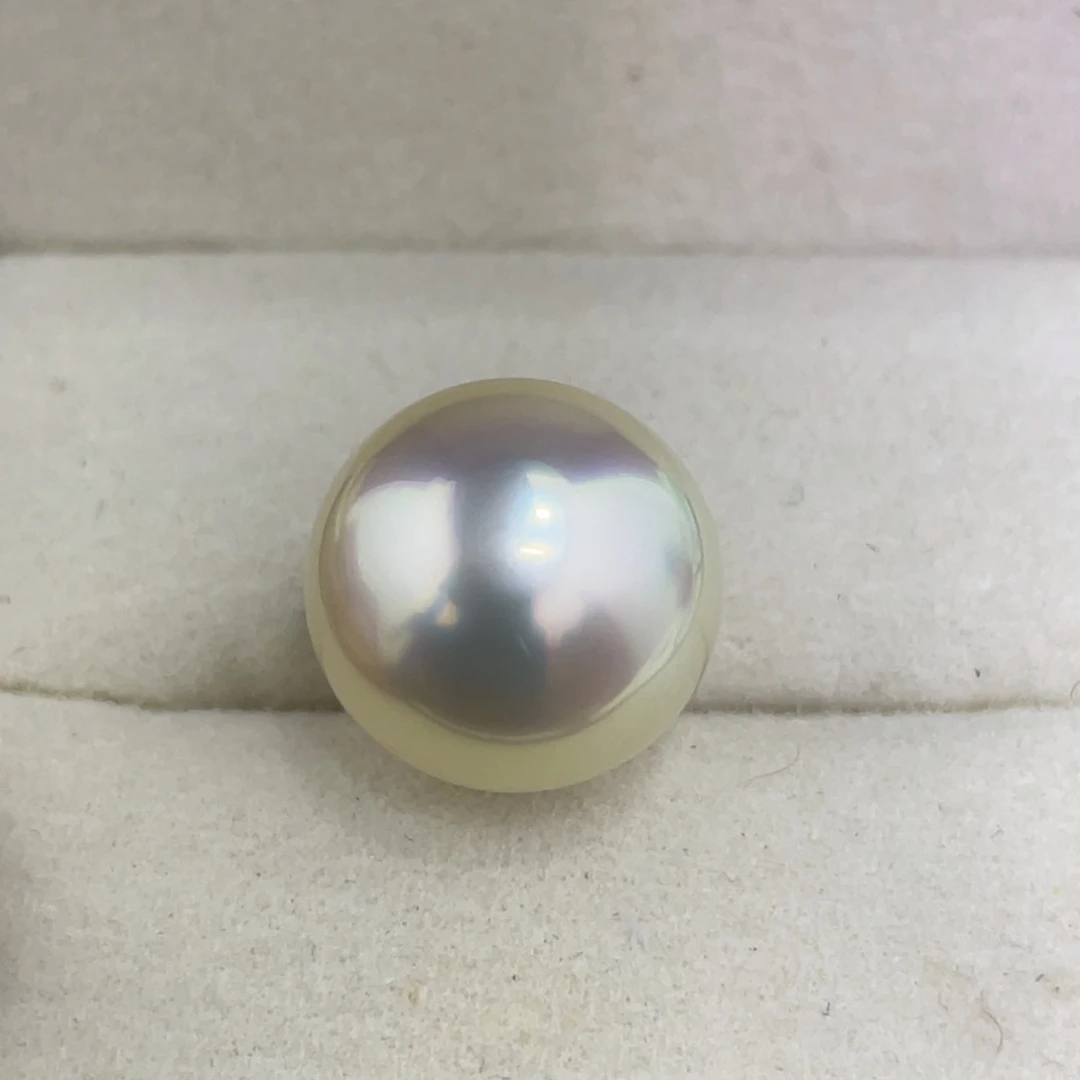 海水珍珠裸珠13-14mm炫彩干枯金
