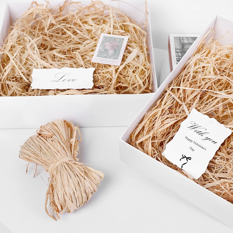 网红天然拉菲草绳子鲜花手工diy礼盒填充物品包装材料花艺资材