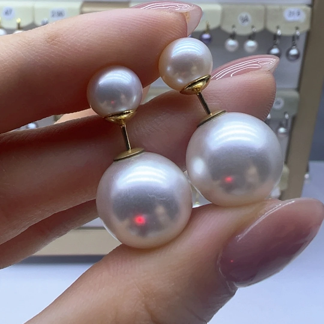银S925镶嵌淡水珍珠耳饰