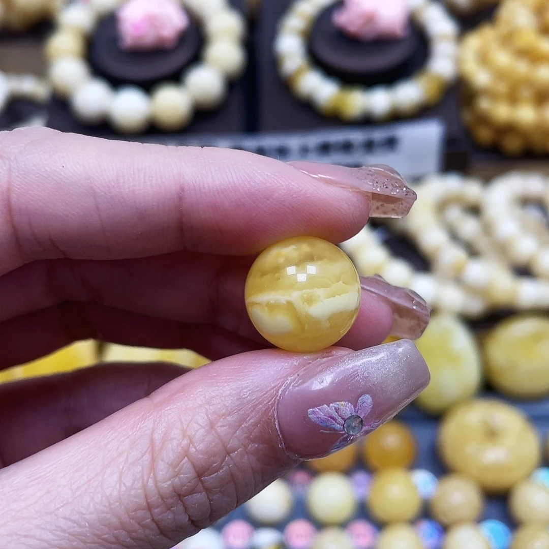 琥珀珠宝奇石未镶嵌15mm