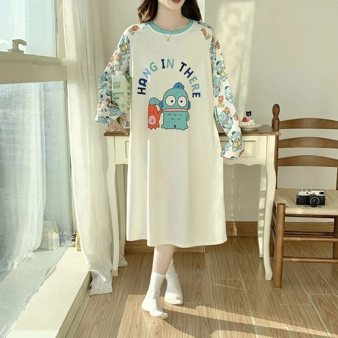 300斤秋冬磨毛棉胖妹妹长袖大码睡裙女加肥2025爆新款睡衣家居服
