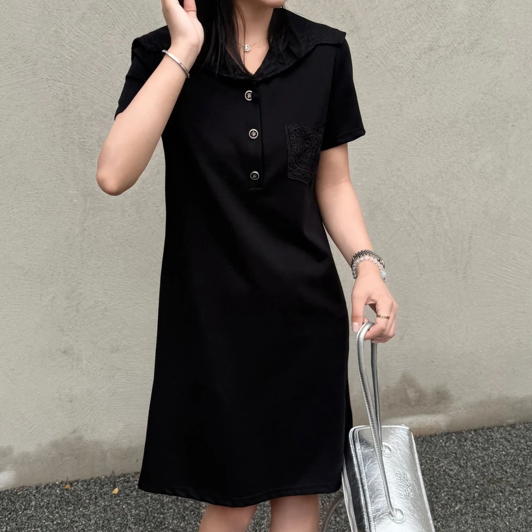 无印心匠B25781   法式小香风夏季海军领翻领韩版A字裙 K893