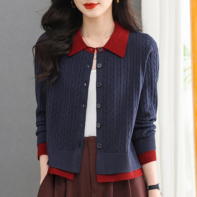 哥弟阿玛施品牌女装秋冬新款宽松开衫小外搭羊毛针织衫外套毛衣