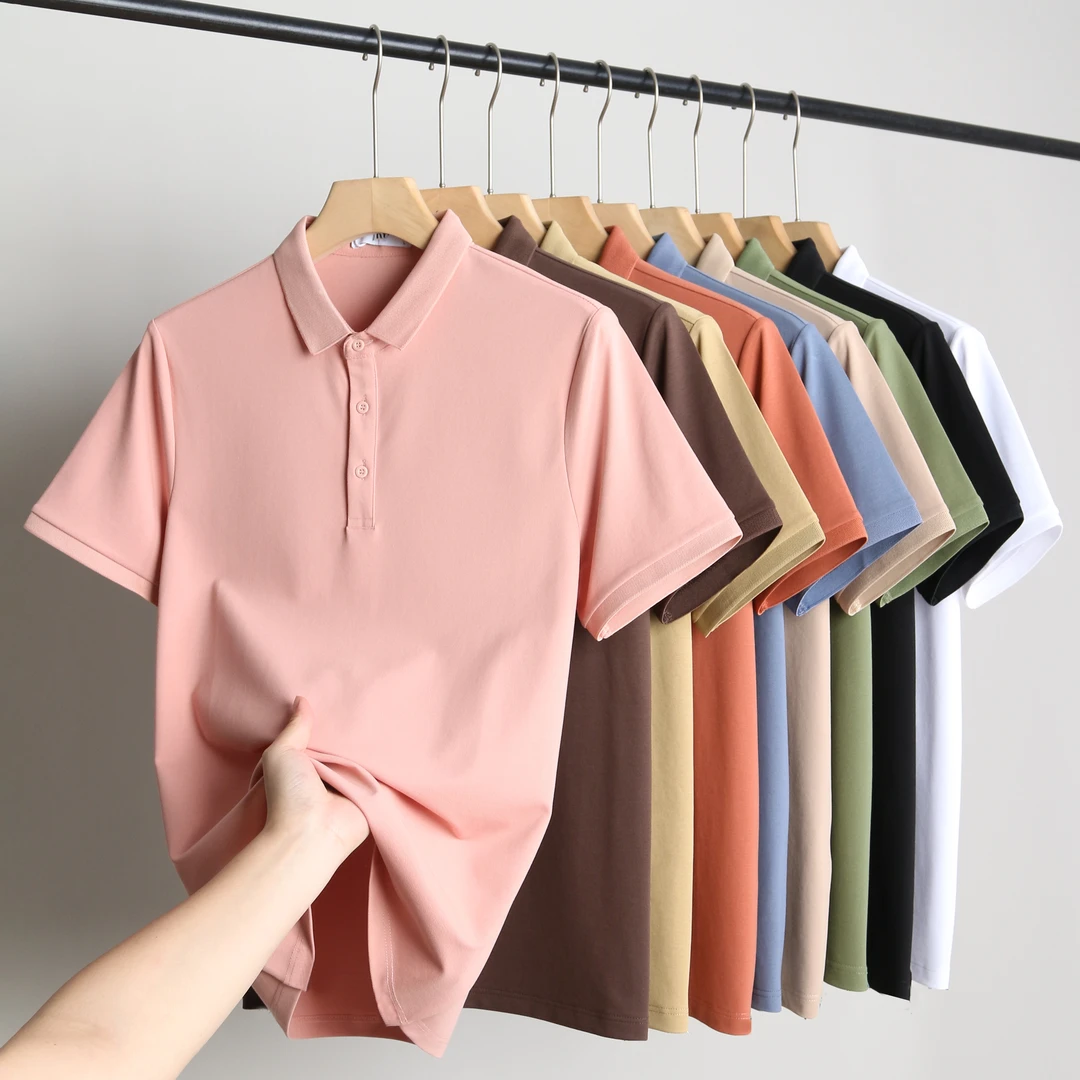 POLO衫男短袖T恤2025夏季纯色翻领透气珠地棉男士休闲半截袖上衣