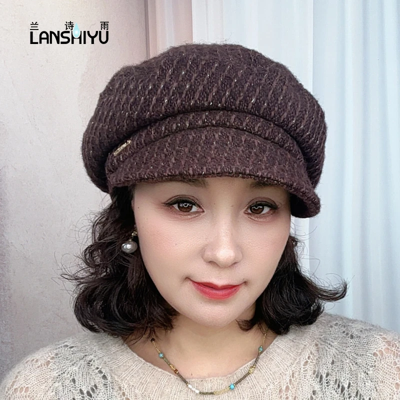 秋冬报童帽帽子复古羊毛八角帽百搭八角帽复古贝雷帽