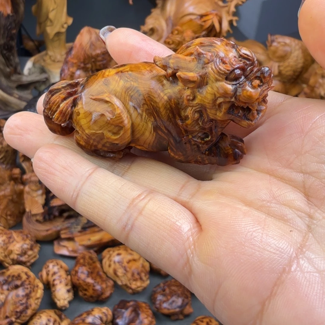 桉***奕柏木貔貅黑金瘤花精品
