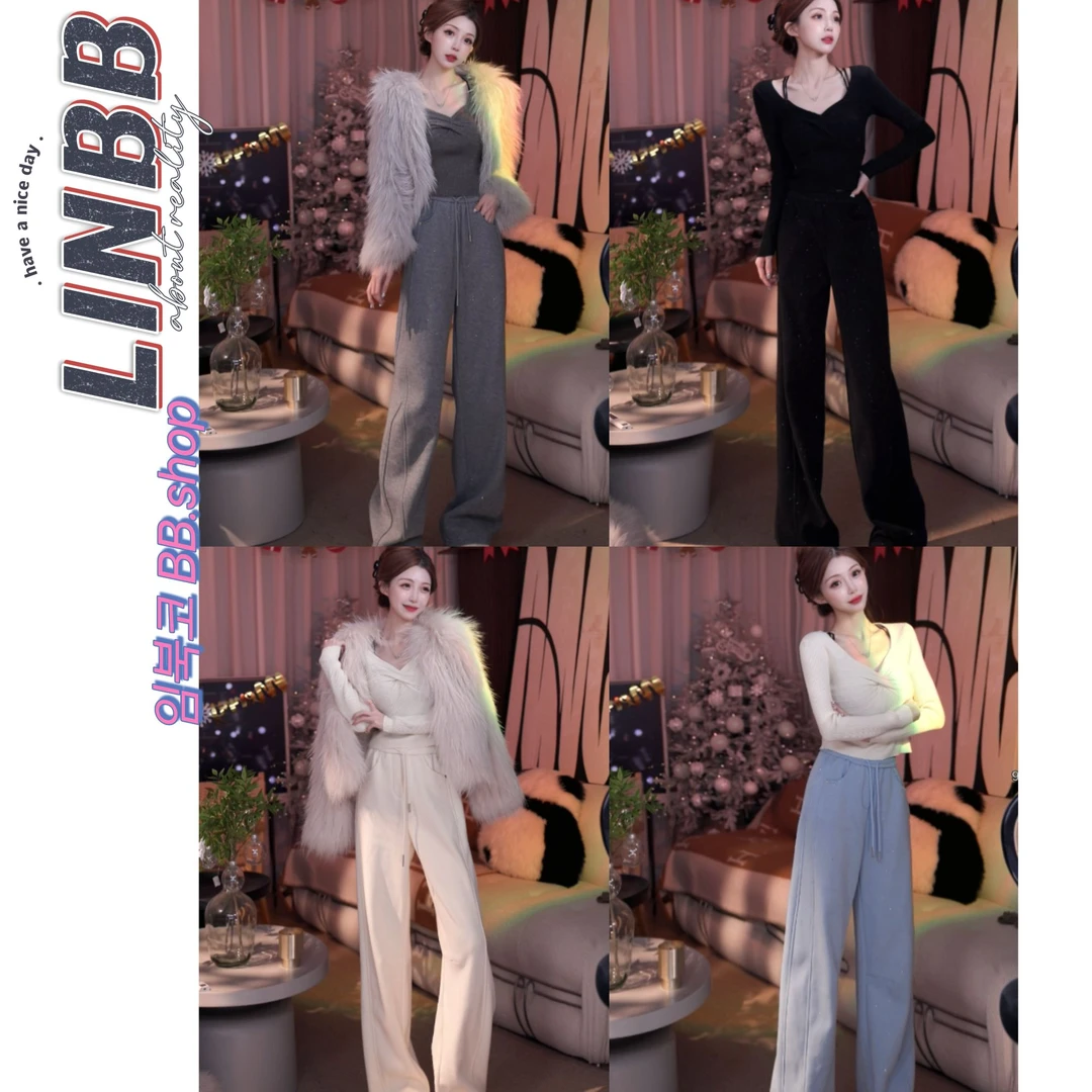 林北鼻-【星空裤】韩代爆闪加厚绒！高腰棉软卫裤