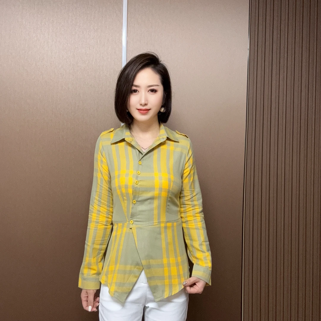 春季韩版显瘦斜襟显瘦衬衣Z1390