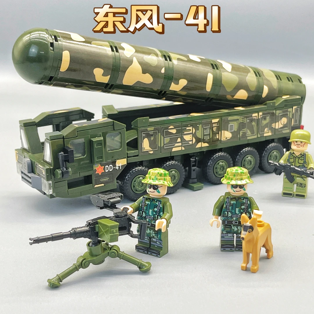 东风导弹车与99A坦克军事系列积木特种兵人仔男孩益智拼装玩具
