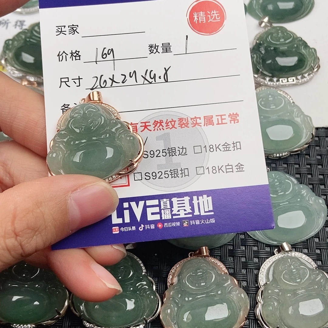 翡翠银S925镶嵌颈饰