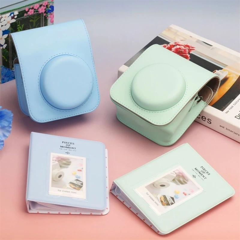 适用富士拍立得mini12/11/9/8通用纯色相机包配甜心相机PU收纳包