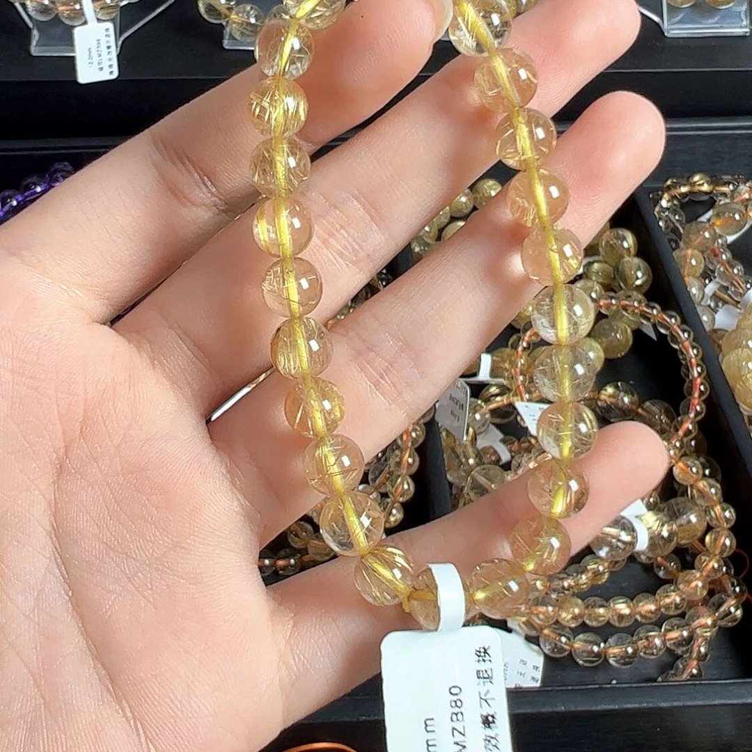 水晶手链未镶嵌天然金发晶